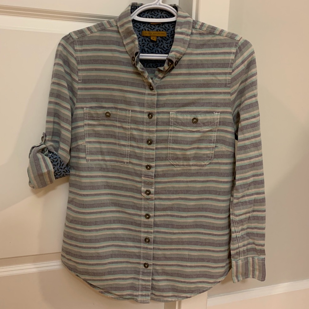 Jachs Girlfriend Woven Stripe Button Down Shirt